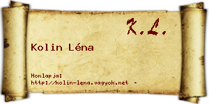 Kolin Léna névjegykártya